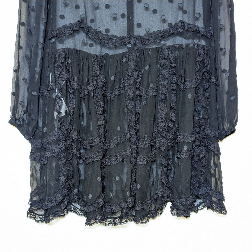RED Valentino Silk Lace Sheer Black Mini Dress - Picture 8 of 15